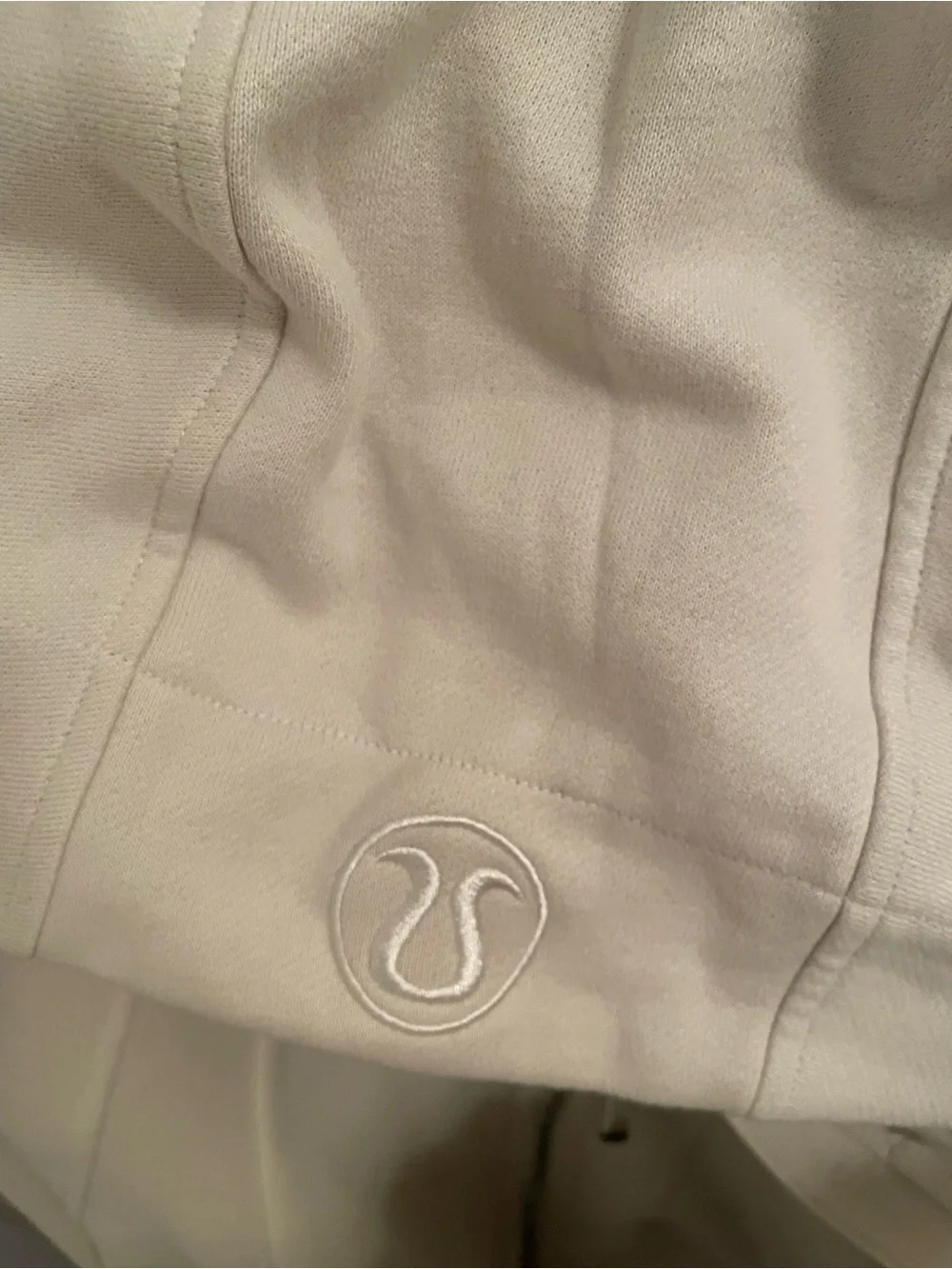 Lululemon Cropped Full Zip Hooded Scuba Bone, Size 12